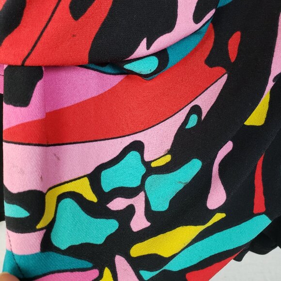 Eva Varro Tunic Top Abstract Print Colorful Art-to-Wear Tie Front size 1X Artsy - Picture 10 of 11